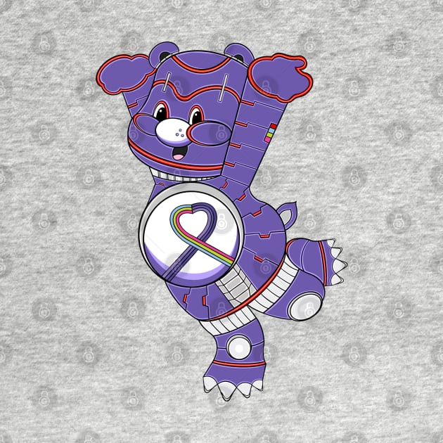 mecha cyborg purple care bear by ryroxtoons